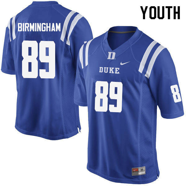 Youth #89 Mark Birmingham Duke Blue Devils College Football Jerseys Sale-Blue
